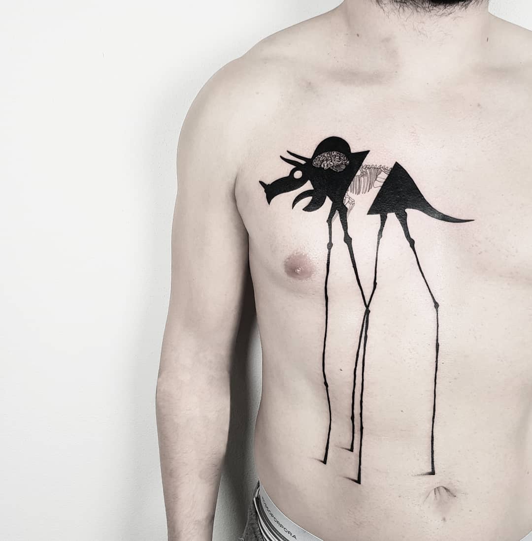 Matteo Nangeroni Skelet Dino Tattoo